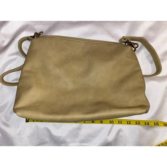 Joy Susan Vegan Leather Adjustable Crossbody Purse in a Buttery‎ Gold Color - Picture 8 of 9